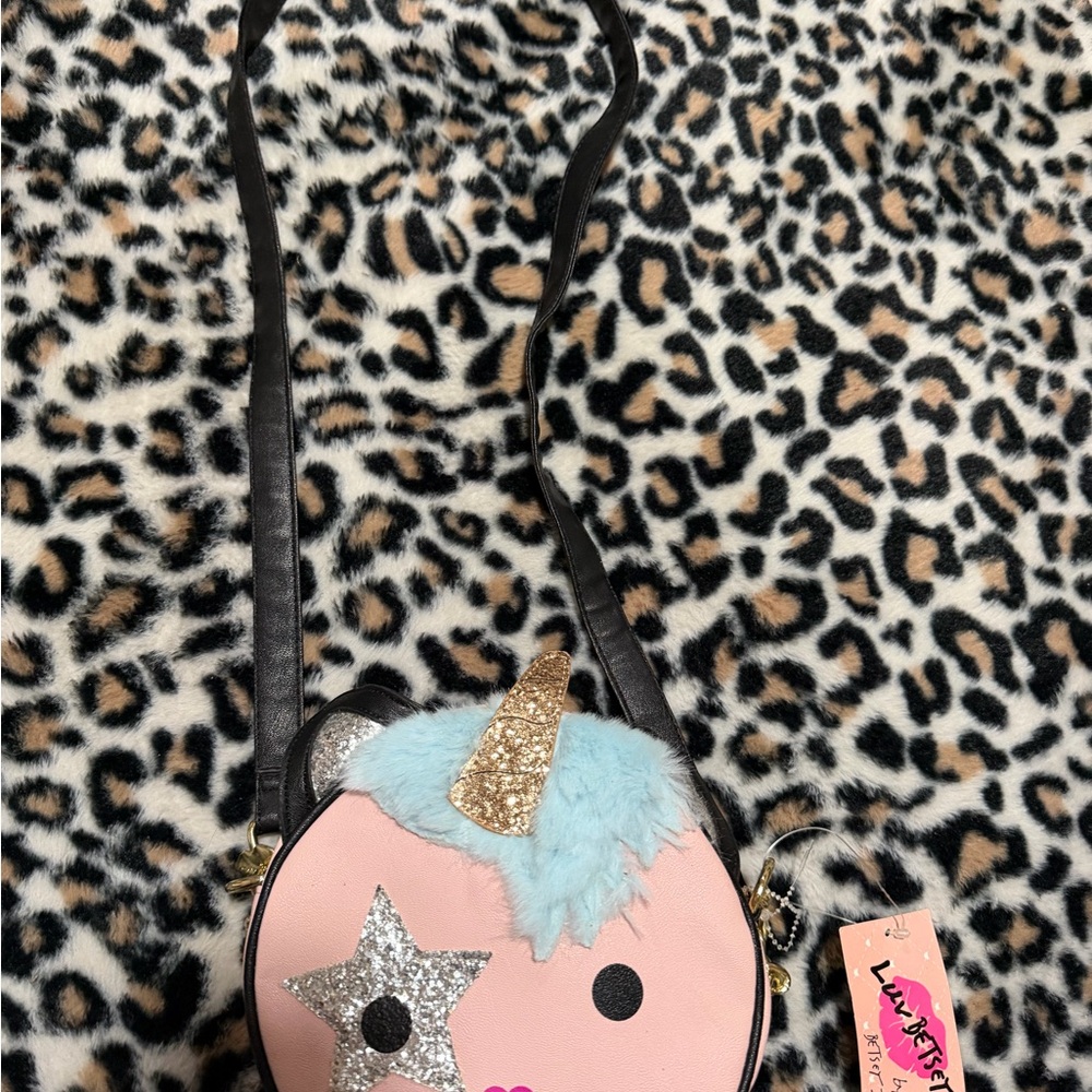Betsey Johnson Unicorn Crossbody Bag - Pink and Gold